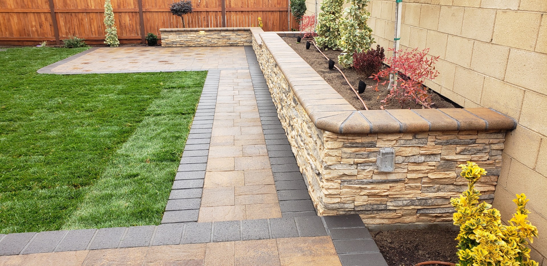 Stonework & paver walkway
